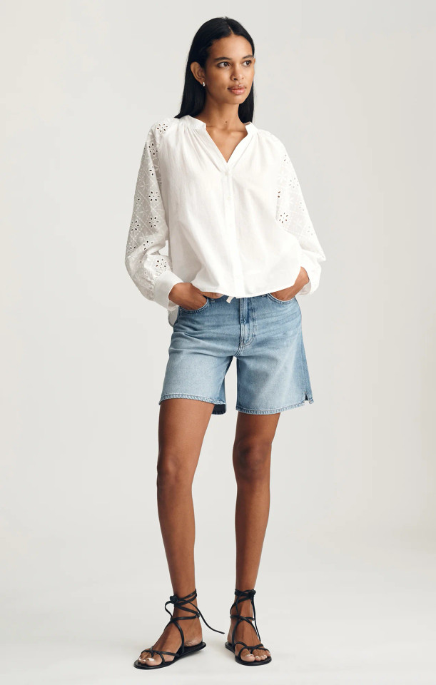 Mavi Embroidered Sleeve Button-Up Shirt