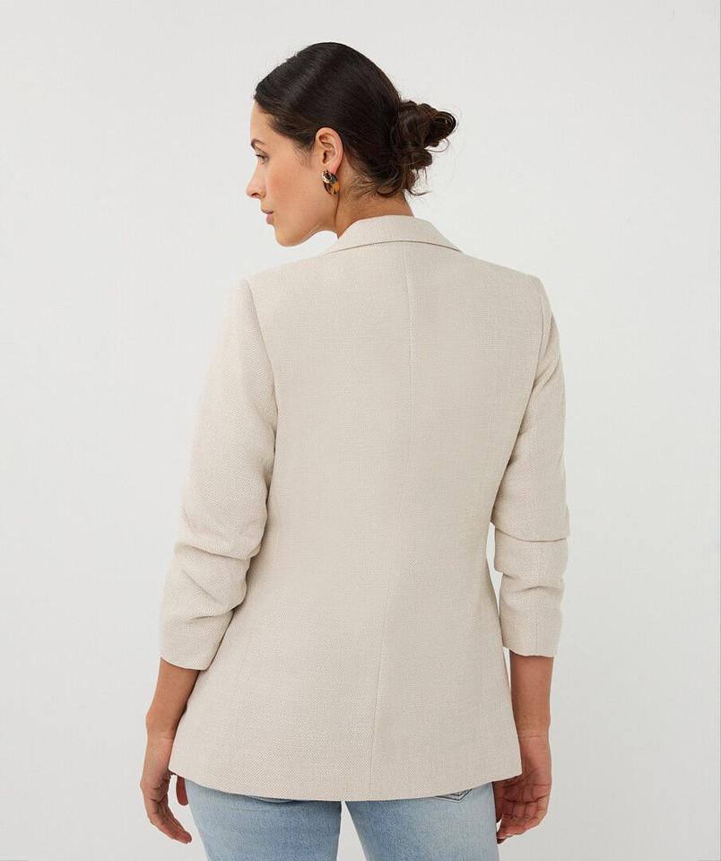 EsQualo Women's Linen Look Blazer