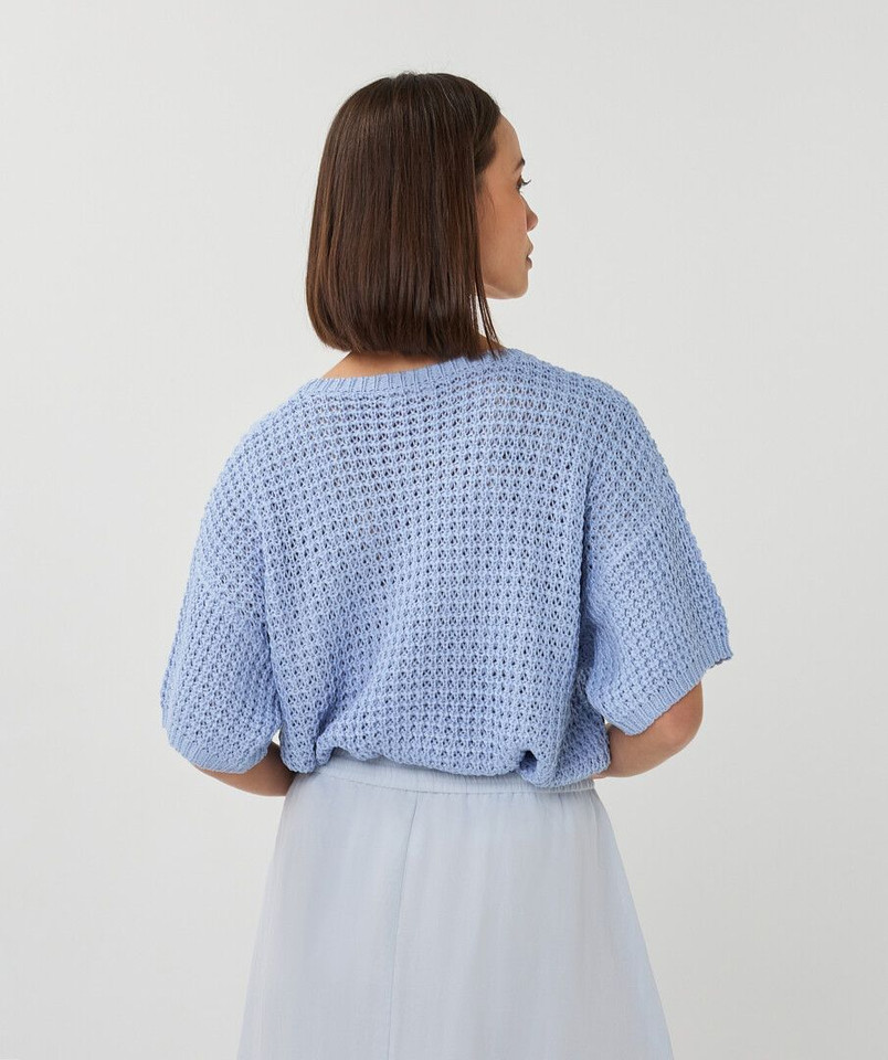 EsQualo's Short Sleeve Open Knit Sweater