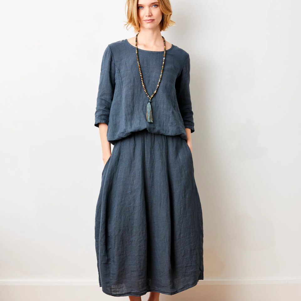 Suzy D London's Solene Bubble Linen Skirt