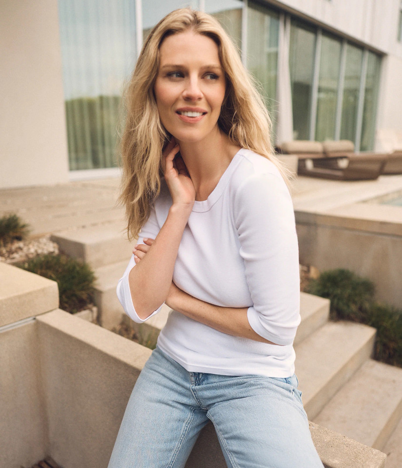 Michael Stars Women's Dot 3/4 Sleeve Tee