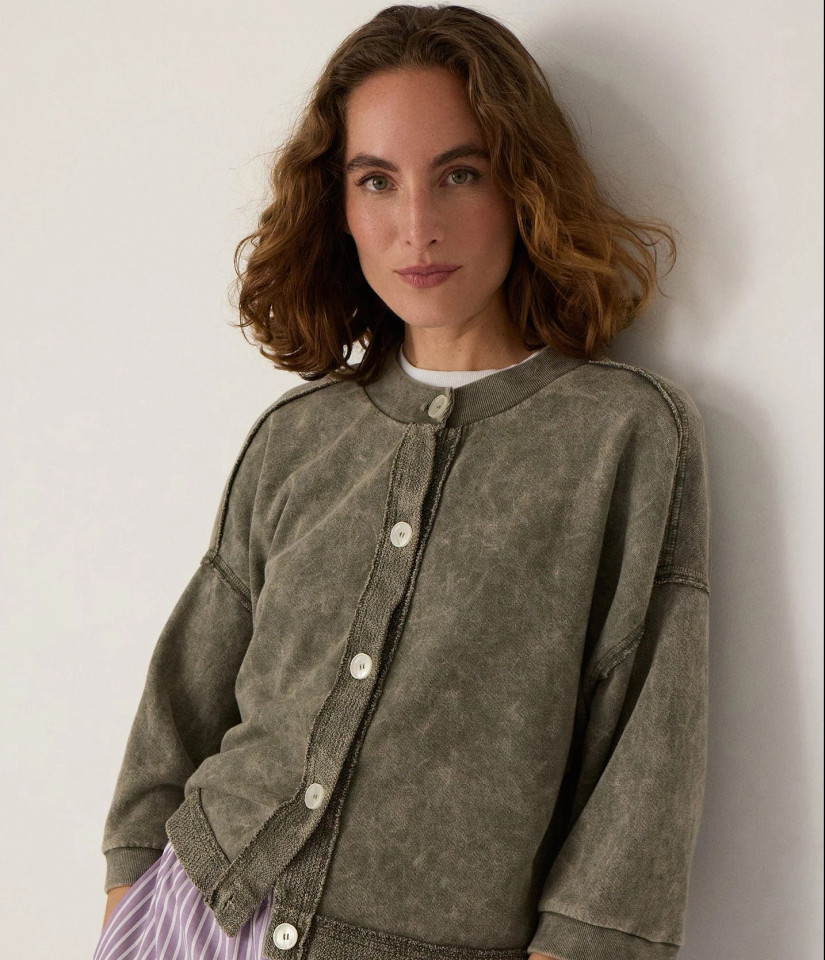 Michael Stars Women's Marlow Mineral Wash Cardigan