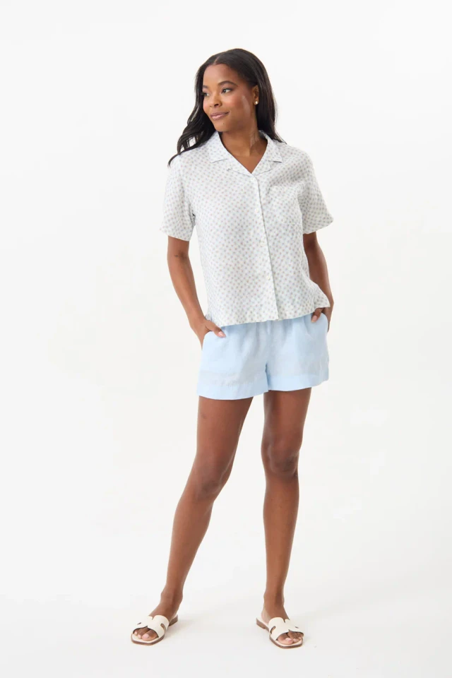 HiHo Maddie 100% Linen Camp Shirt is