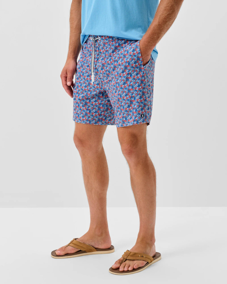 Johnnie-O Caladesi Half Elastic Swim Trunks (7")