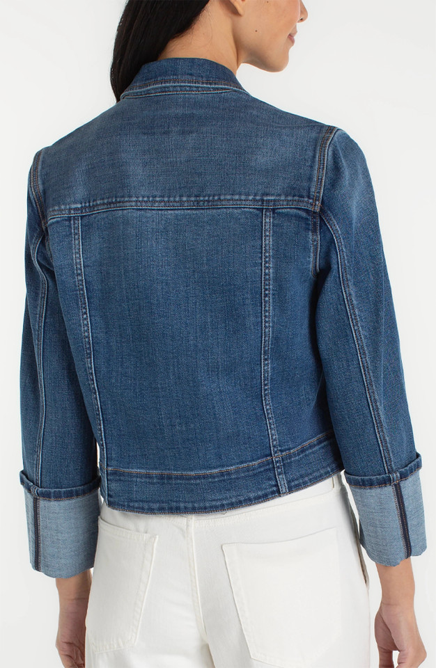 Liverpool Los Angeles Bracelet Length High Cuff Trucker Jacket
