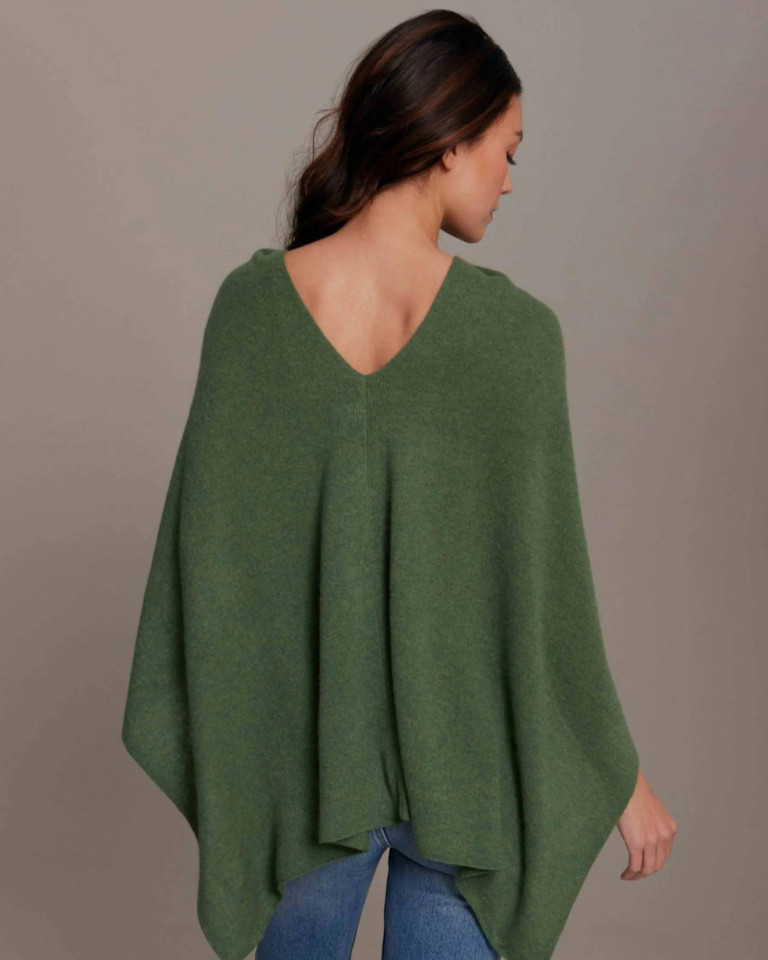 Alashan cashmere  Cashmere Draped Dress Topper in Basil