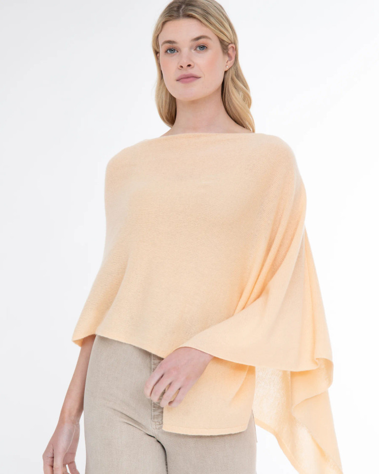 Alashan cashmere  Cashmere Draped Dress Topper in Mimosa