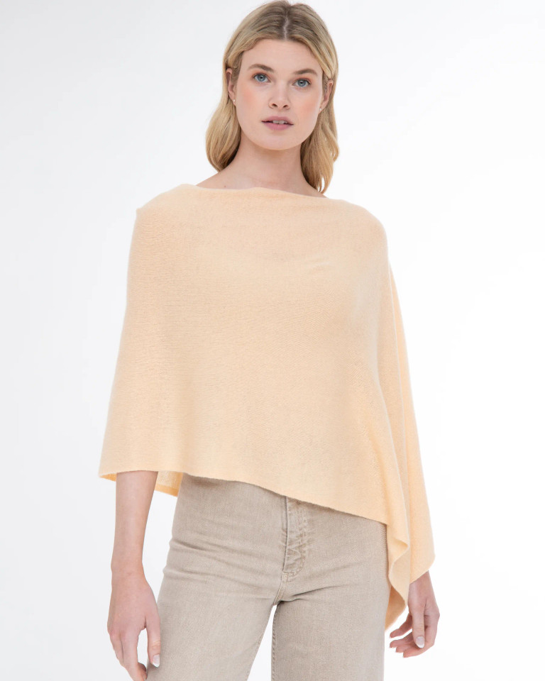 Alashan cashmere  Cashmere Draped Dress Topper in Mimosa