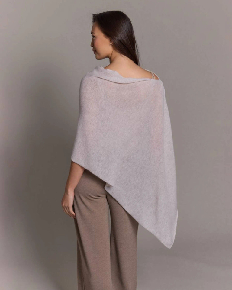 Alashan cashmere  Cashmere Draped Dress Topper in Latte