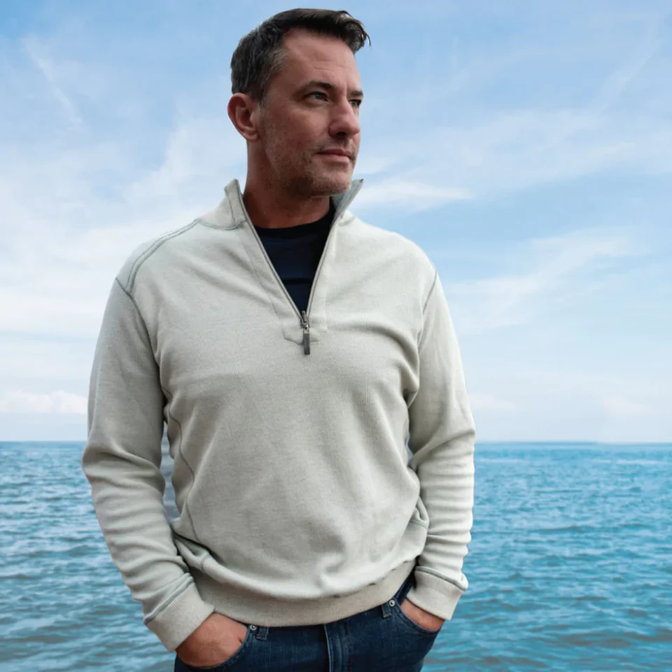 Madda Fella Riptide Reversible Quarter-Zip Sweater