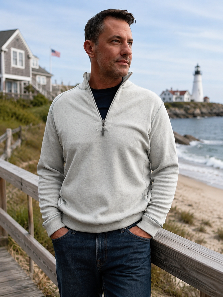Madda Fella Riptide Reversible Quarter-Zip Sweater