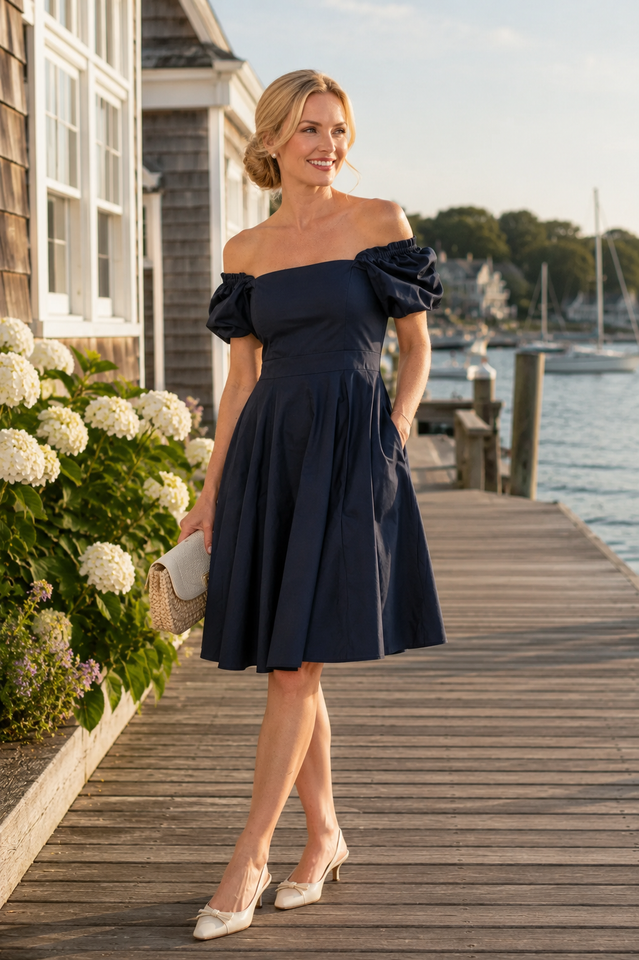  Gretchen Scott Promenade Off-the-Shoulder Dress 