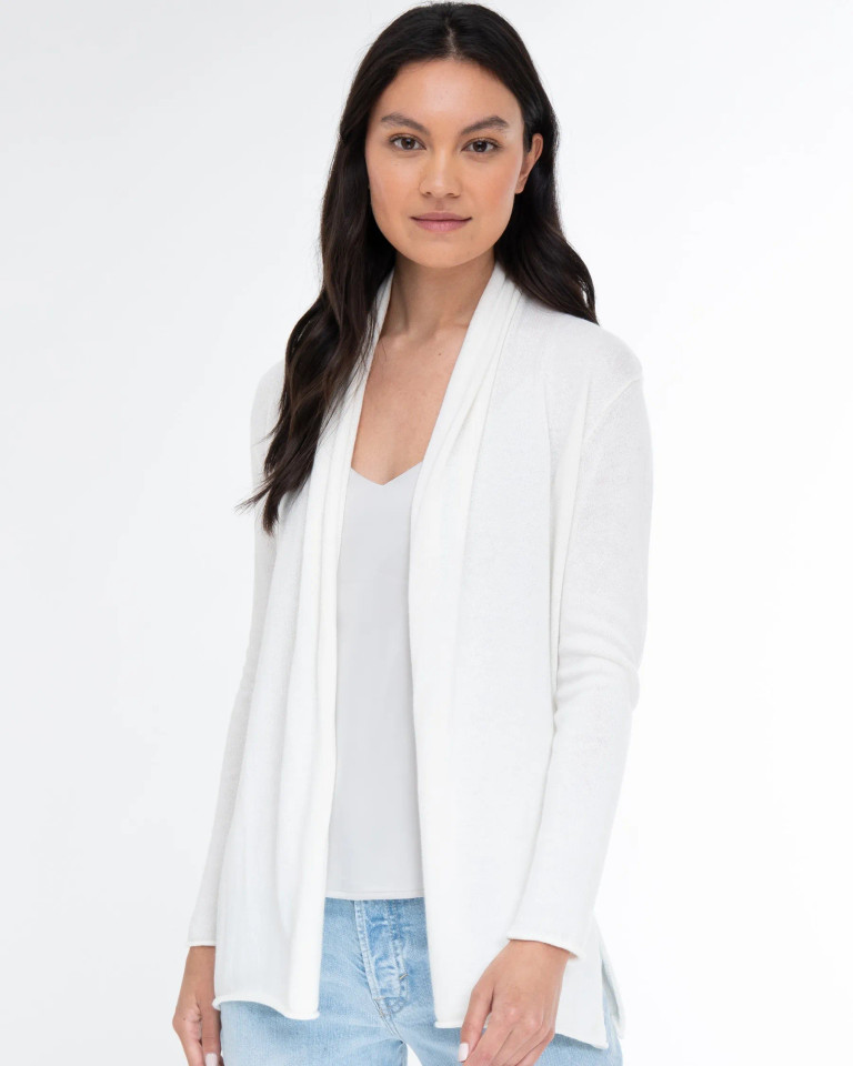 Alashan Cashmere  Cotton Cashmere Mini Duster in White 
Alashan cashmere  Cotton Cashmere Mini Duster available in a variety of colors available at islandpursuit.com with FREE shipping over $100