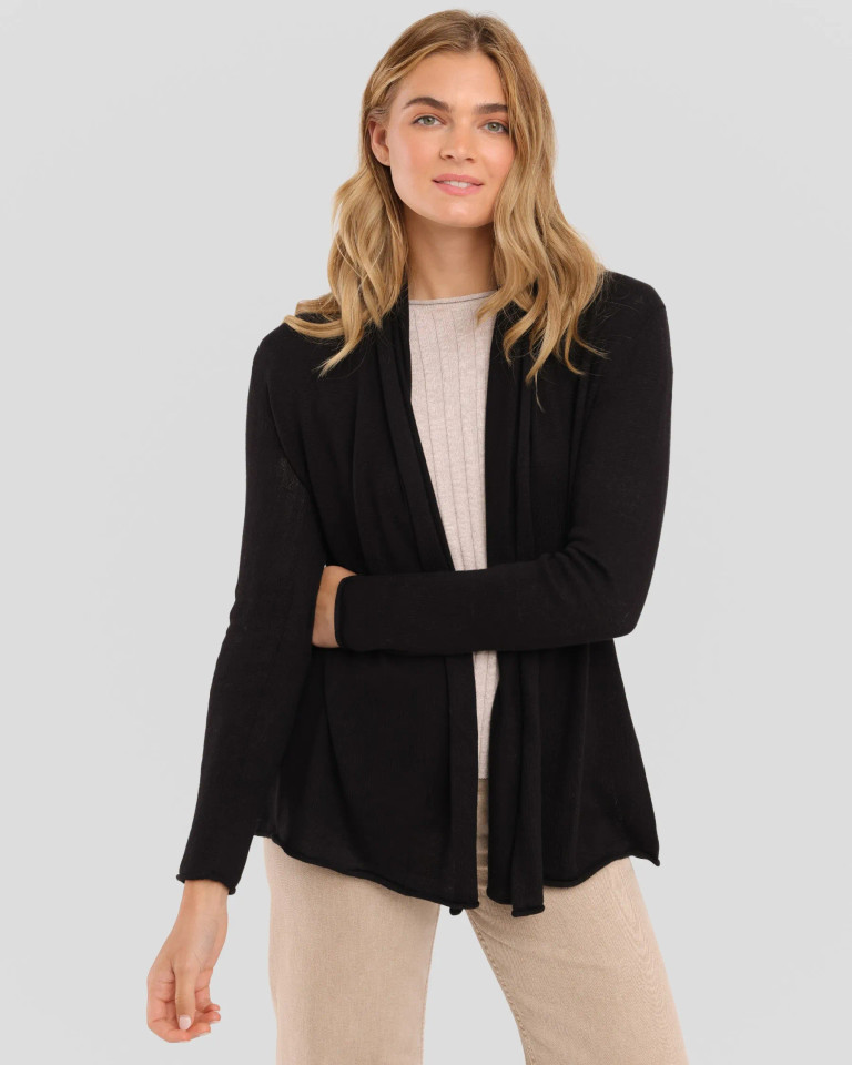 Alashan Cashmere  Cotton Cashmere Mini Duster in Black