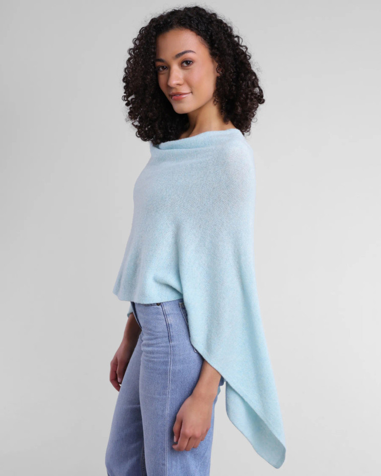 Alashan Cashmere Cashmere Draped Dress Topper in Opal 