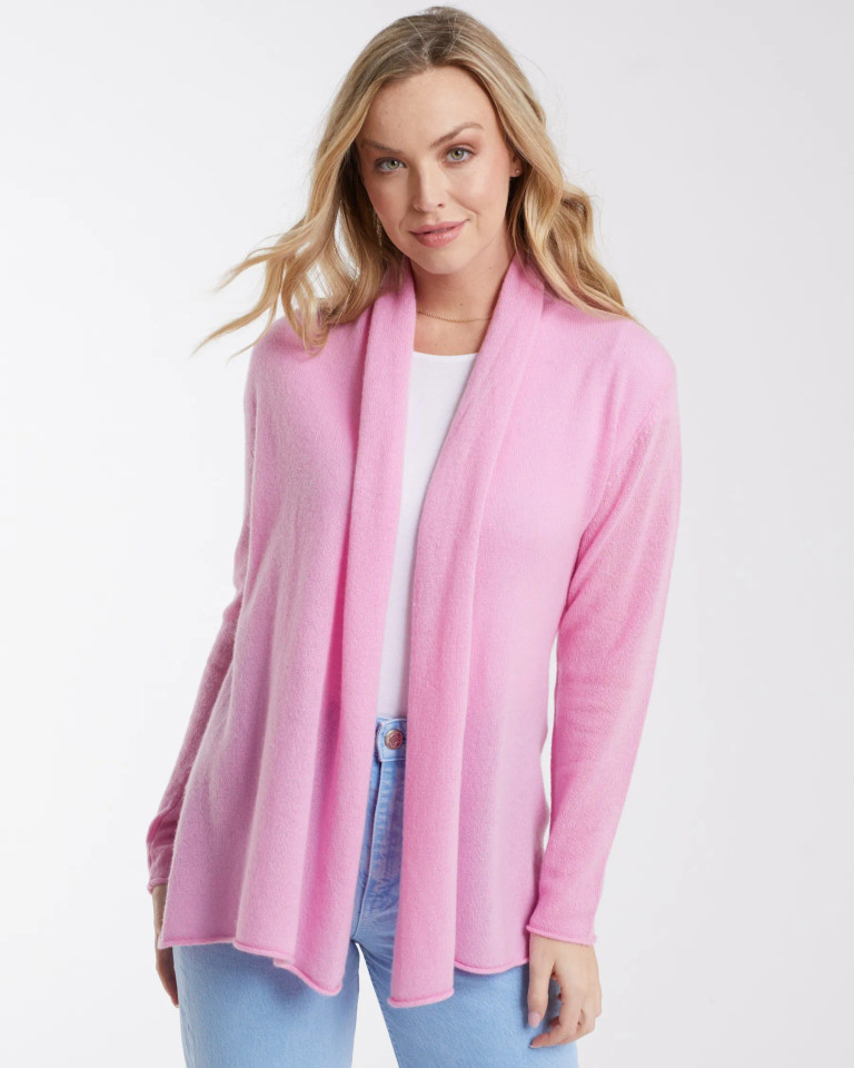 Alashan Cashmere 100% Cashmere Mini Duster in Glam Pink 