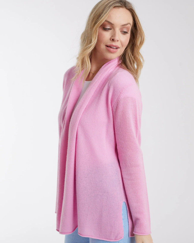 Alashan Cashmere 100% Cashmere Mini Duster in Glam Pink 