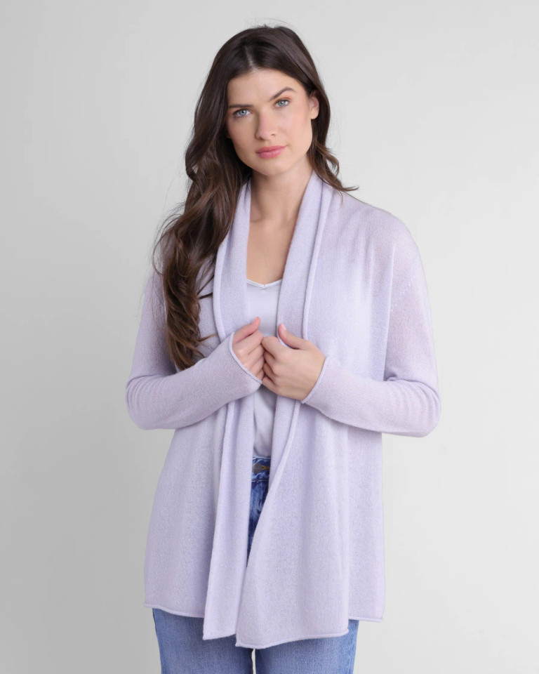Claudia Nichole 100% Cashmere Mini Duster in Dove
