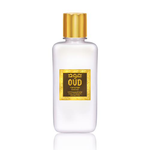 Oud & Oud Body Lotion fragrance with jasmine, fruits, and cedarwood.