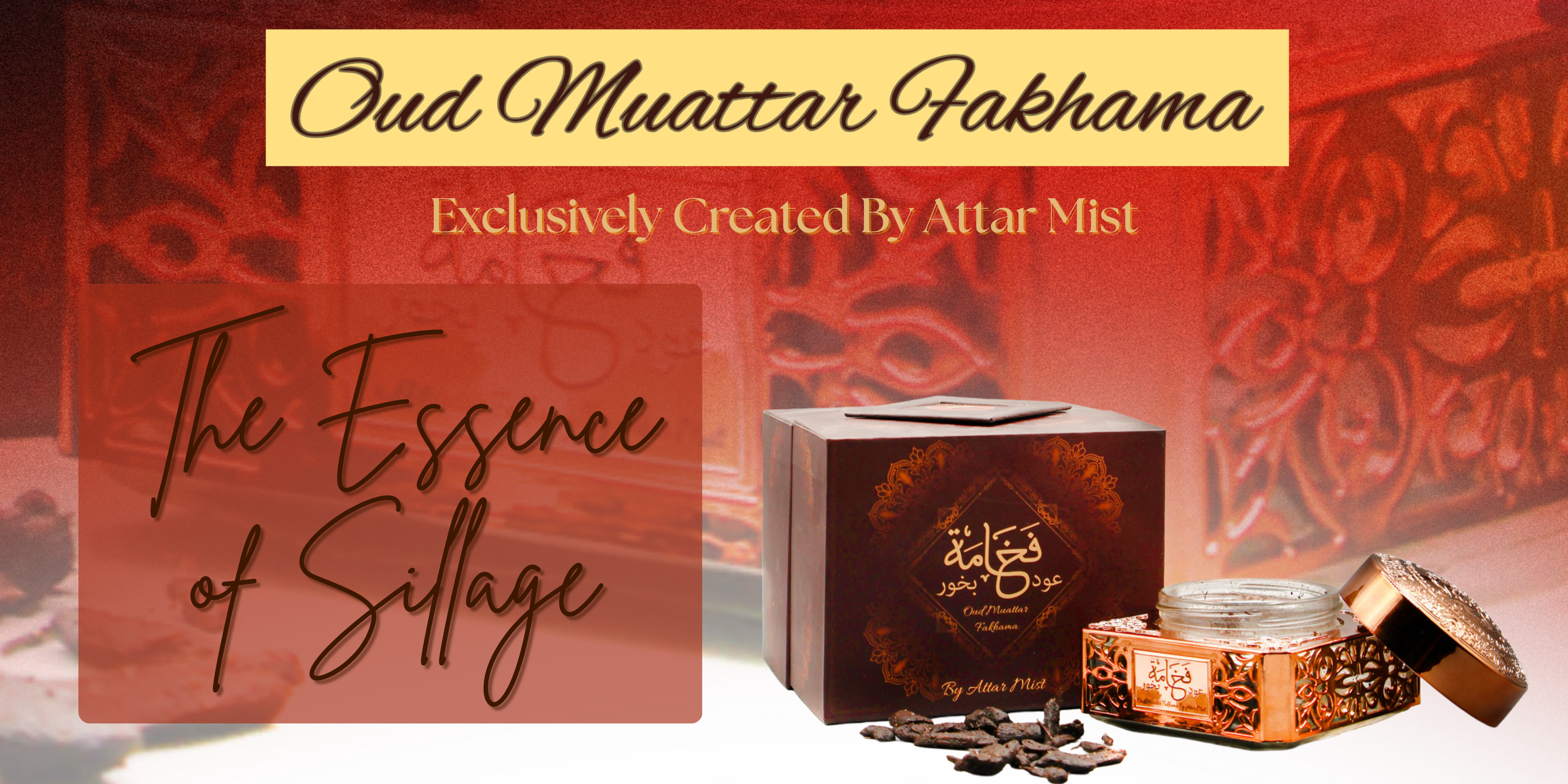 Beautiful bottle of Arabian Oud Muattar Fakhama exclusively created by Attar Mist. Heading says the bakhoor is the essence of lasting sillage.Customer Noemi W. gave it 5 stars and says it is rich and luxurious scent. 