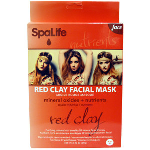 My Spa Life, Red Clay Facial Mask, Face, 3 Facial Masks, 2.43 oz (69 g)