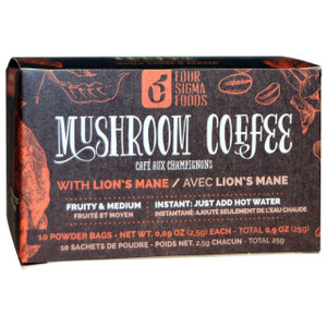 Four Sigmatic, Mushroom Coffee Mix, Fruity + Medium, 10 Packets, 0.09 oz (2.5 g) Each