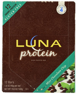 Clif, Luna Protein Bar,  Mint Chocolate Chip - 12 Bars