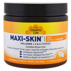 Country Life MAXI-SKIN Zen with L-Theanine Mandarin Chamomile -- 3.5 oz