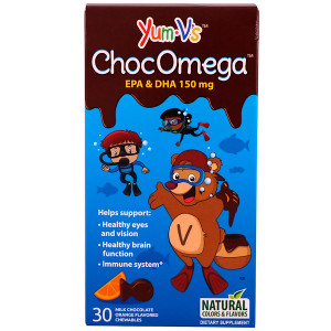 Yum-Vs, ChocOmega, Milk Chocolate Orange Flavor, 30 Chewables