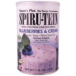 Natures Plus, Spiru-Tein, High Protein Energy Meal, Blueberries & Cream, 1.12 lbs (510 g)