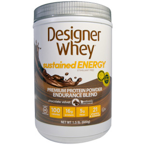 Designer Protein, Designer Whey, Premium Protein Powder, Endurance Blend, Chocolate Velvet, 1.5 lbs (680 g)