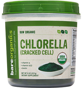 BareOrganics Chlorella - Cracked Cell - Powder Raw -- 8 oz