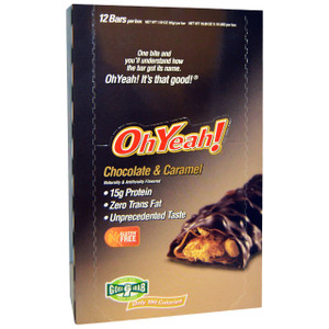 Oh Yeah!, Protein Bars, Chocolate & Caramel, 12 Bars, 1.59 oz (45 g) Each