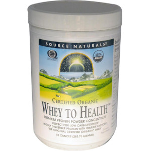 Source Naturals, Certified Organic, Whey to Health, Premium Protein Powder Concentrate, 10 oz (283.75 g)