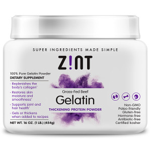Zint, Grass-Fed Beef Gelatin, Thickening Protein Powder, 16 oz (454 g)