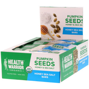 Health Warrior Pumpkin Seeds Honey Sea Salt Bars -- 12 Bars