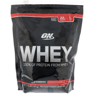 Optimum Nutrition, Whey, 100% of Protein from Whey, Strawberry, 1.76 lb (797 g)
