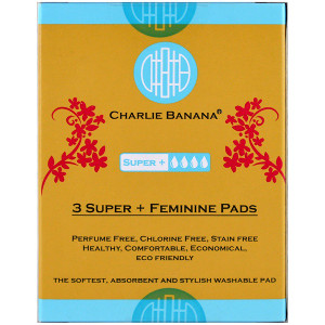 Charlie Banana, 3 Super + Feminine Pads, Floralie , 3 Pads