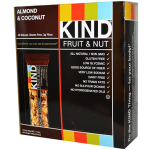 KIND Bars, Fruit & Nut Bar, Almond & Coconut, 12 Bars, 1.4 oz (40 g) Each