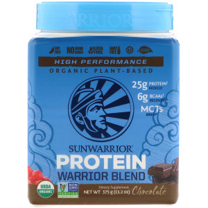 Sunwarrior Warrior Blend Plant-Based Organic Protein Chocolate -- 13.2 oz