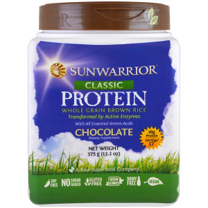 Sunwarrior, Classic Protein, Whole Grain Brown Rice, Chocolate, 13.2 oz (375 g)