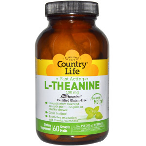 Country Life, L-Theanine, 100 mg, 60 Smooth Melts