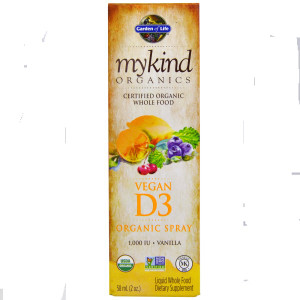 Garden of Life, MyKind Organics, Vegan D3, Vanilla Spray, 1,000 IU, 2 oz (58 ml)