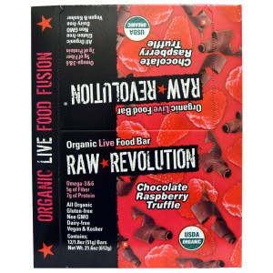 RAW REV Organic Fruit Nut Seed Bar Chocolate Raspberry Truffle -- 12 Bars