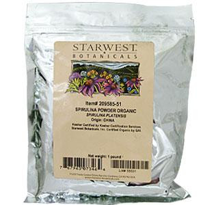 Starwest Botanicals, Spirulina Powder, Organic, 1 lb (453.6 g)