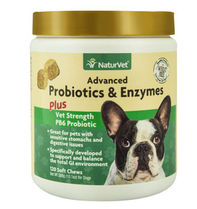 NaturVet Advanced Probiotics & Enzymes Plus for Dogs -- 120 Soft Chews