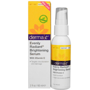 Derma E, Evenly Radiant Brightening Serum with Vitamin C, 2 fl oz (60 ml)