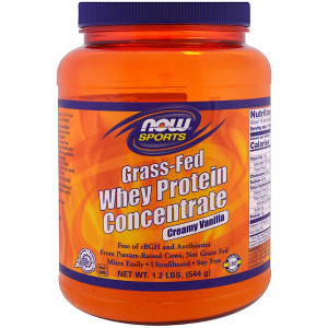 Now Foods, Grass-Fed Whey Protein Concentrate, Creamy Vanilla , 1.2 lbs (544 g) (Discontinued Item)