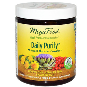 MegaFood, Daily Purify, Nutrient Booster Powder, Unsweetened, 2.1 oz (58.9 g)