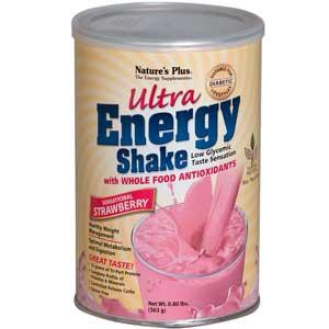Natures Plus, Ultra Energy Shake, Sensational Strawberry, 0.80 lbs (363 g)